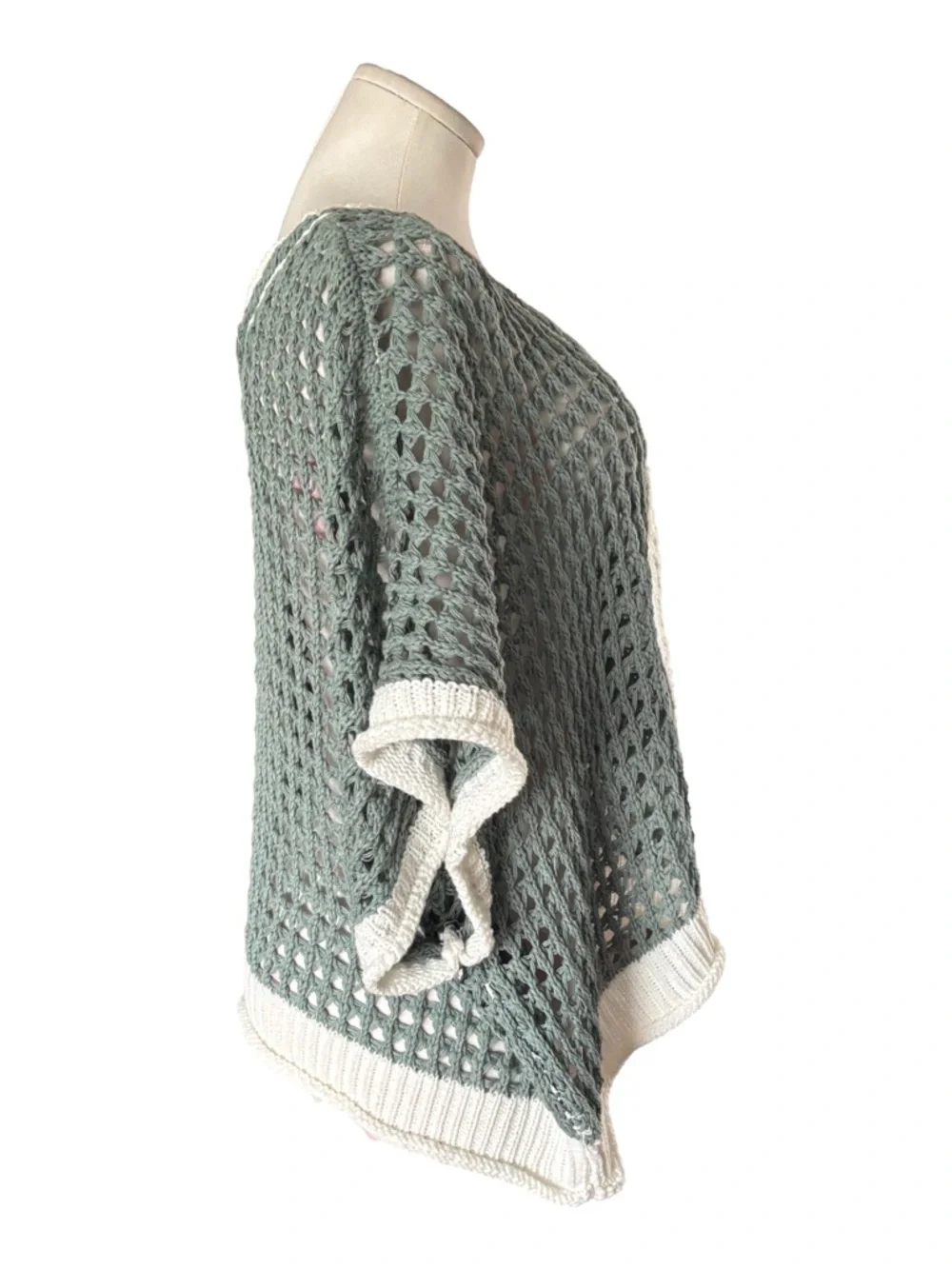 Open Crochet Oversized Peace Sign Sweater - POL - Picture 8 of 10